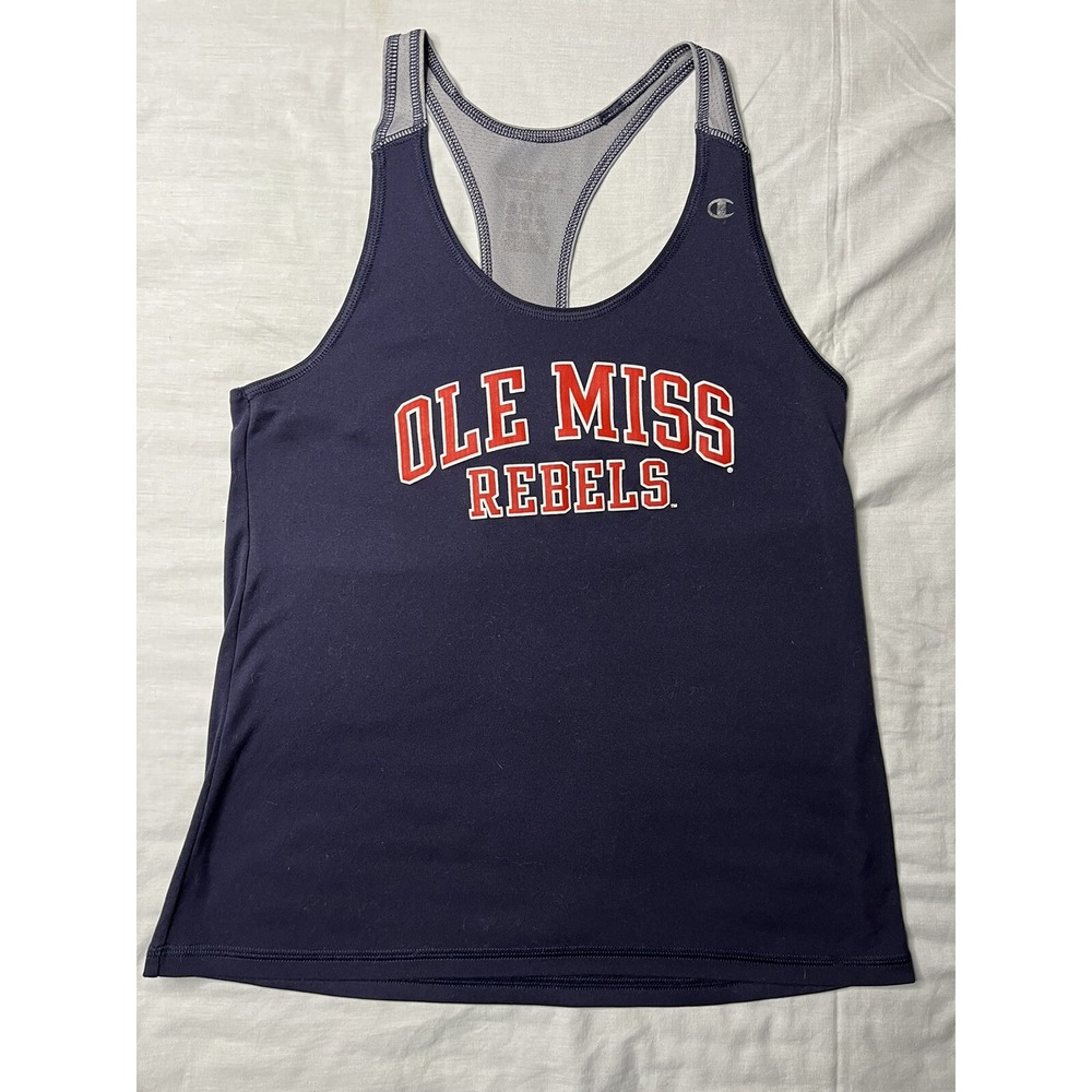 Champion Tank Top Shirt Women's Blue Ole Mis Rebels Vapor Sleeveless - Picture 1 of 6